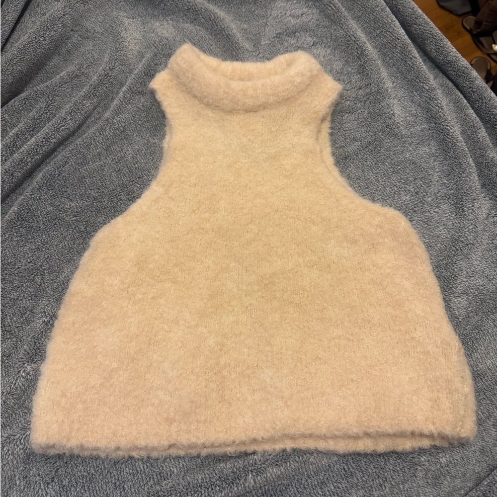 H&M fuzzy halter sweater tank top